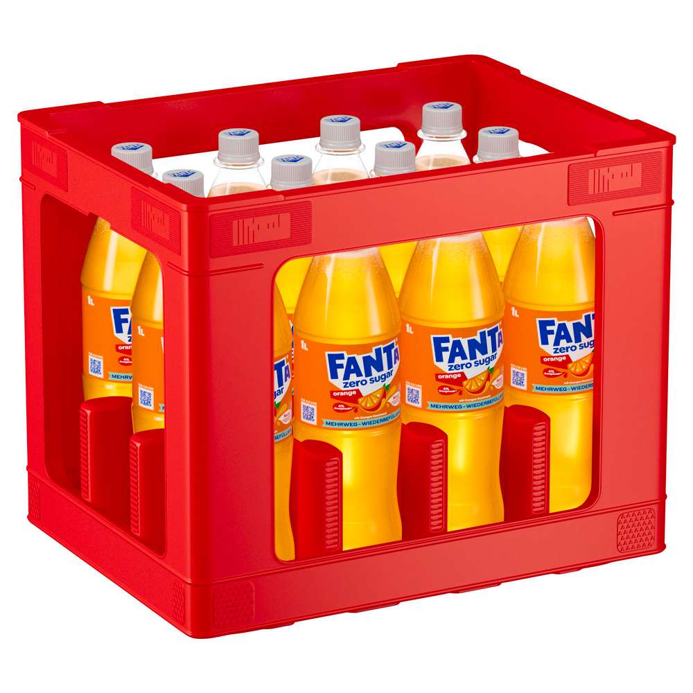 Produktabbildung Fanta Orangen Limonade, zuckerfrei (12x 1,000 Liter)