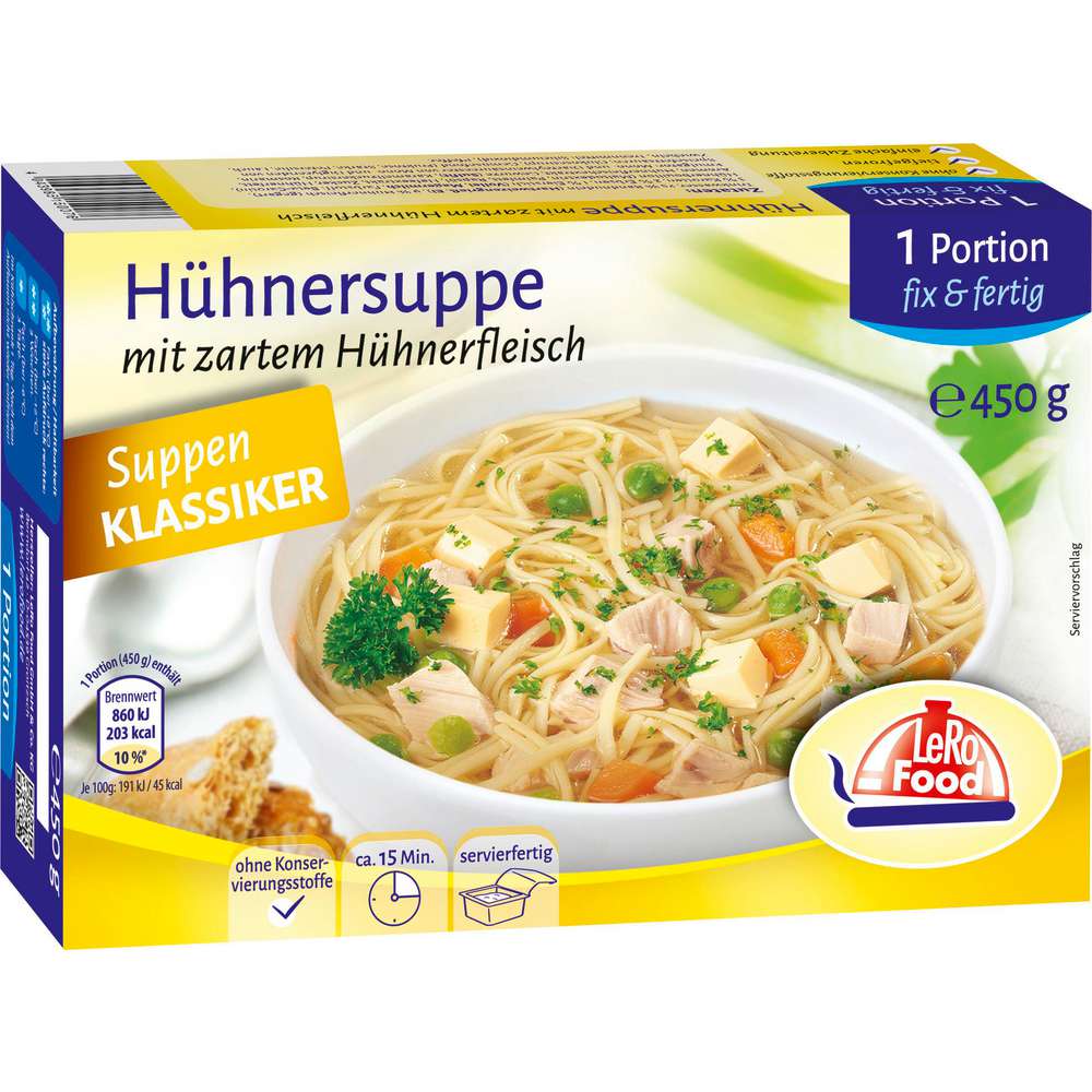 Produktabbildung Lero Food Hühnersuppe, tiefgekühlt