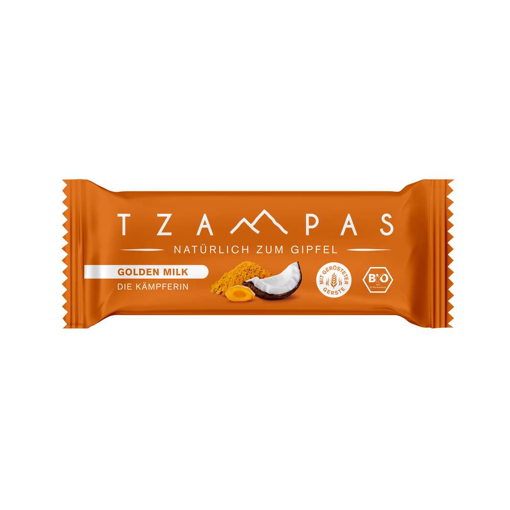 Produktabbildung TZAMPAS Energieriegel Golden Milk