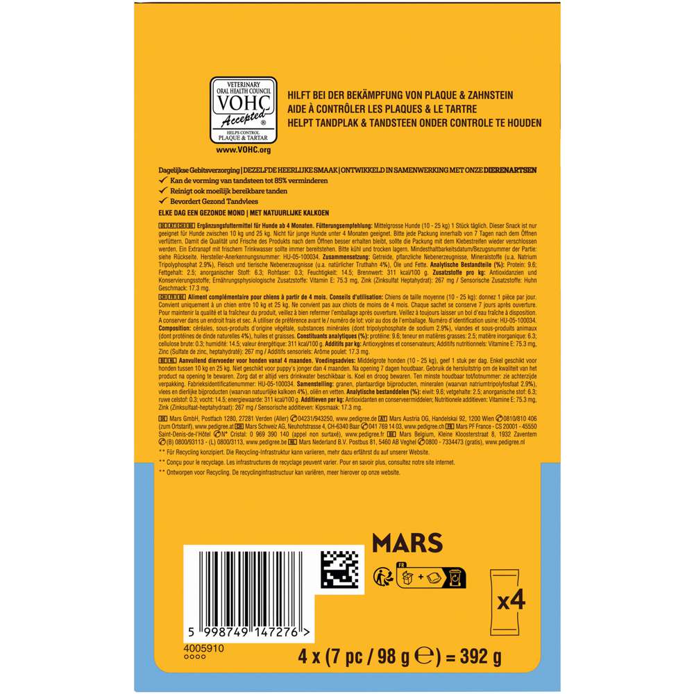 Produktabbildung Pedigree Hunde-Snack Dentastix Light, Mittel Mega Pack