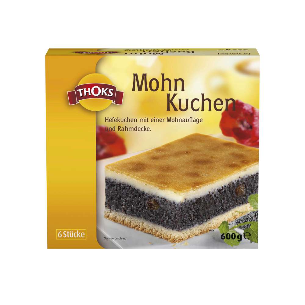 Produktabbildung THOKS Mohn Kuchenschnitten, tiefgekühlt