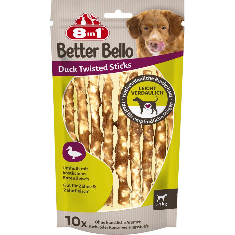 Produktabbildung 8in1 Hunde-Snack Sticks Better Bello, Duck