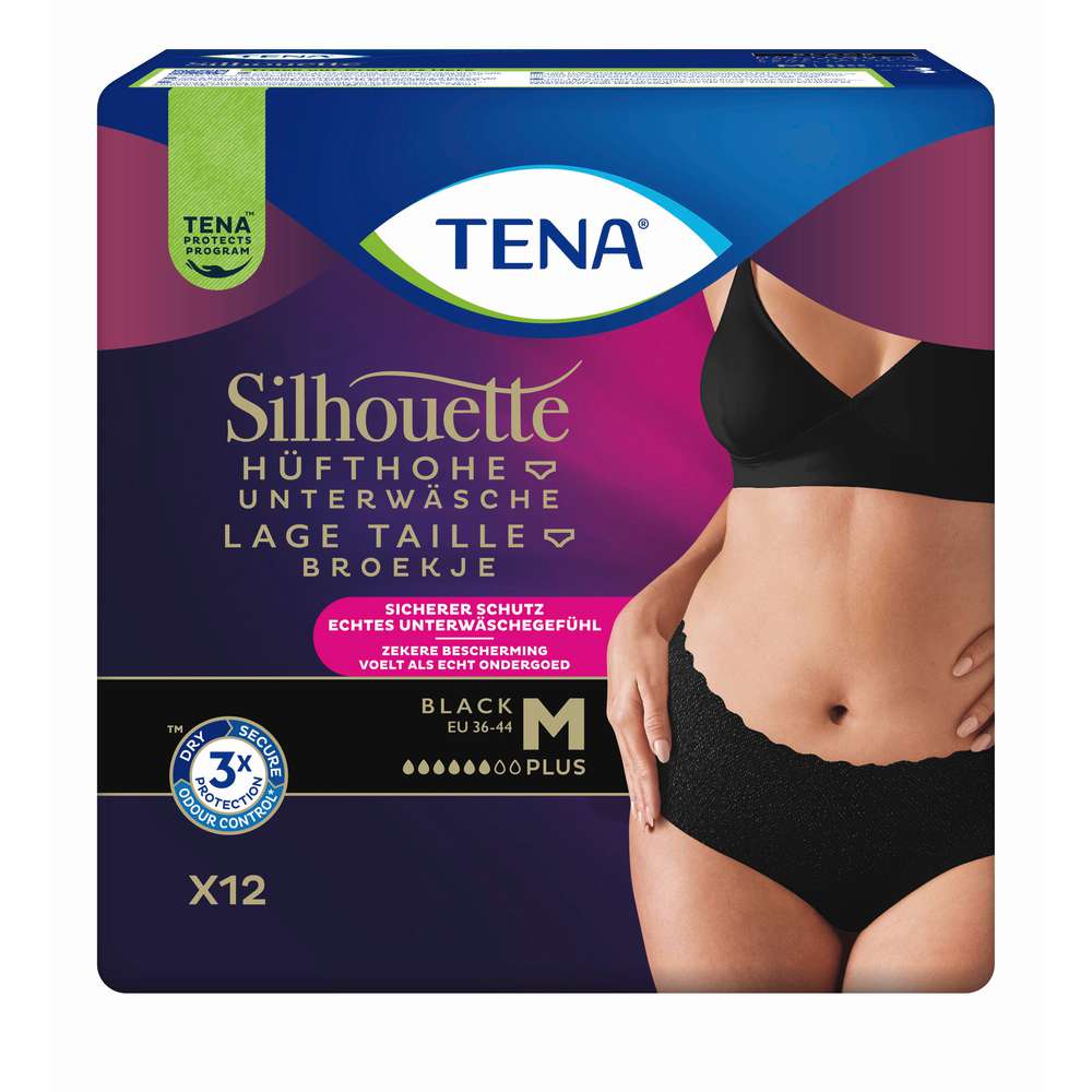 Produktabbildung Tena Hüfthohe Unterwäsche Silhouette Black Gr. M