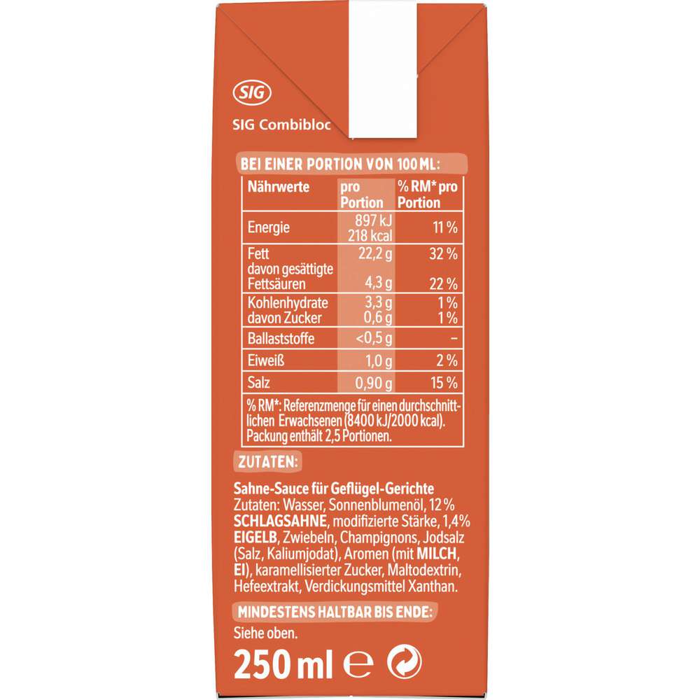 Produktabbildung Thomy Les Sauces, Geflügel Sahne-Sauce