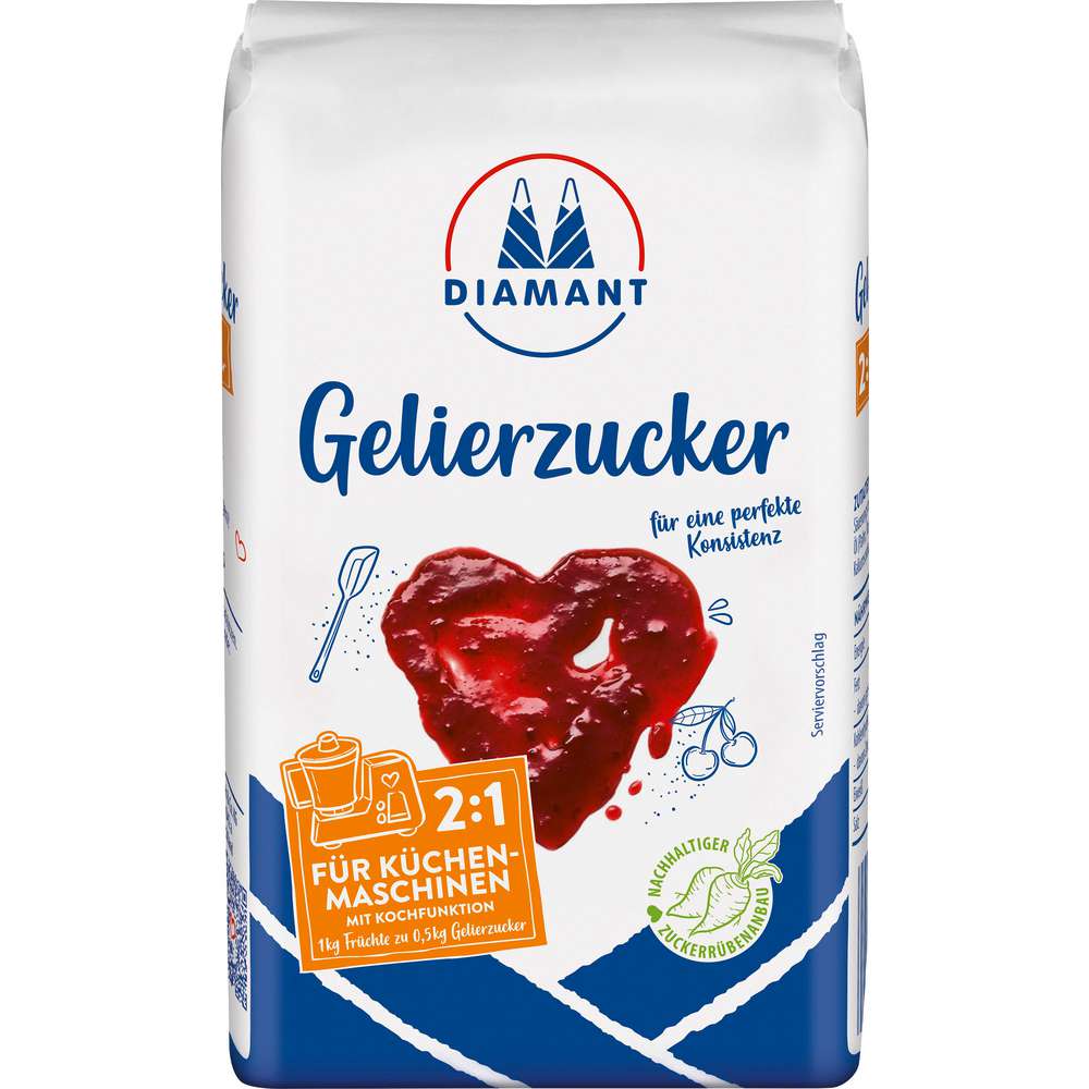 Produktabbildung Diamant Gelierzucker 2:1, für Küchenmaschinen mit Kochfunktion geeignet