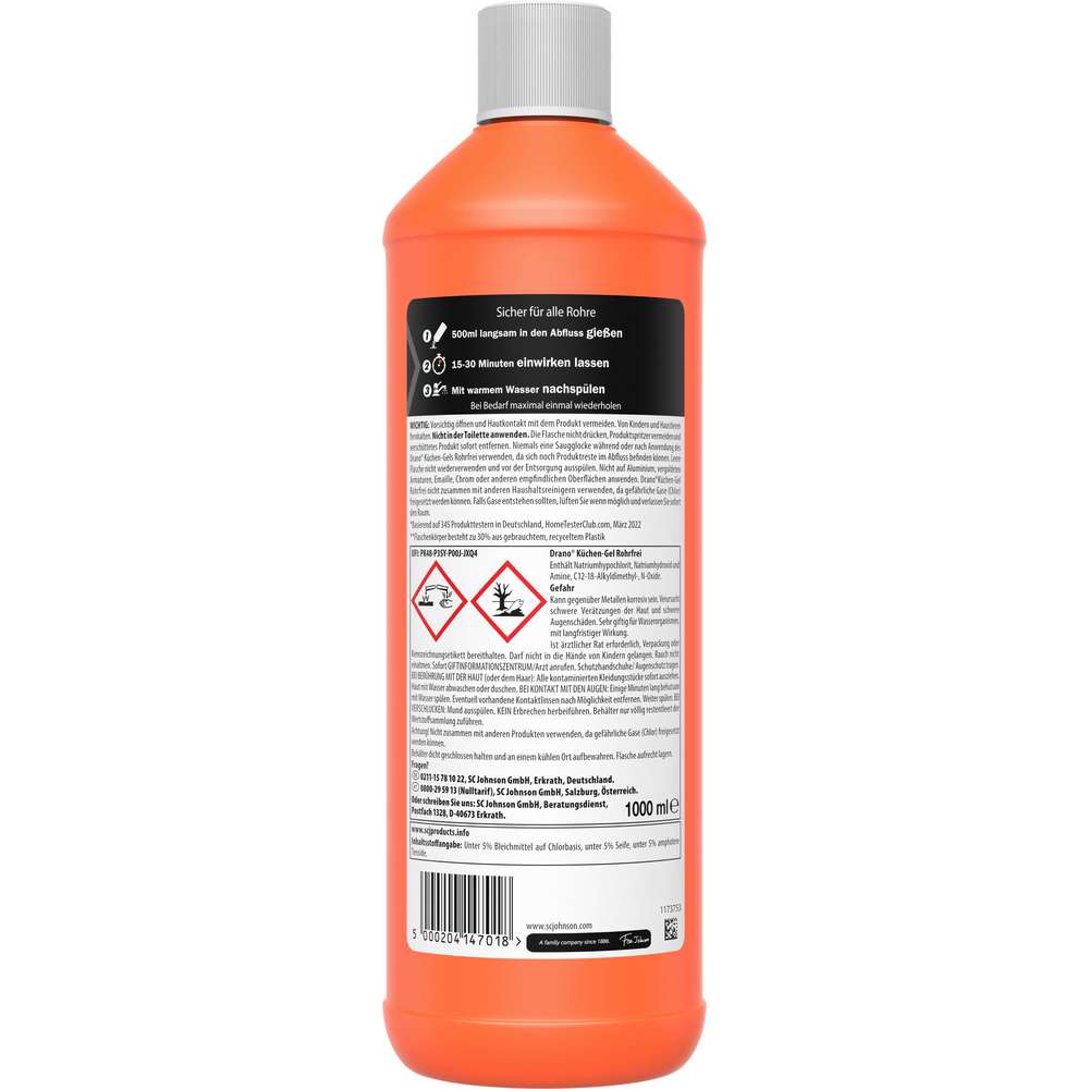 Produktabbildung Drano Rohrreiniger, Küchen-Gel Rohrfrei