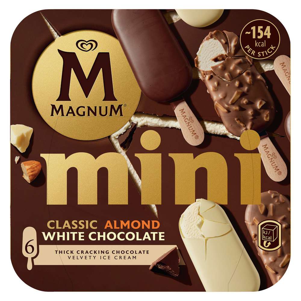 Produktabbildung Magnum Stiel-Eis Mini Mix, Classic, Weiße Schokolade & Mandel
