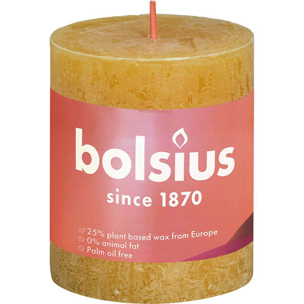 Produktabbildung Bolsius Rustik Kerze 8x6,8cm, honigwabengelb
