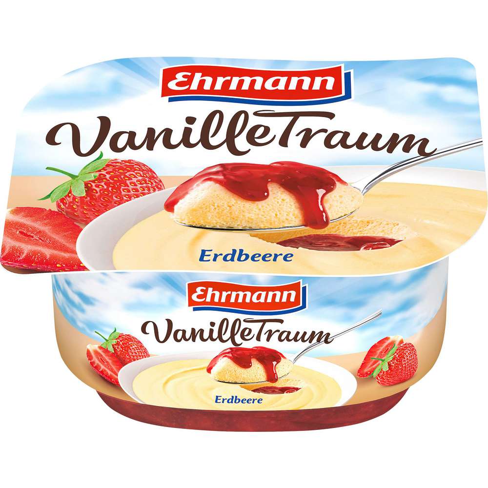 Produktabbildung Ehrmann Vanille-Quark Vanilletraum, Erdbeere