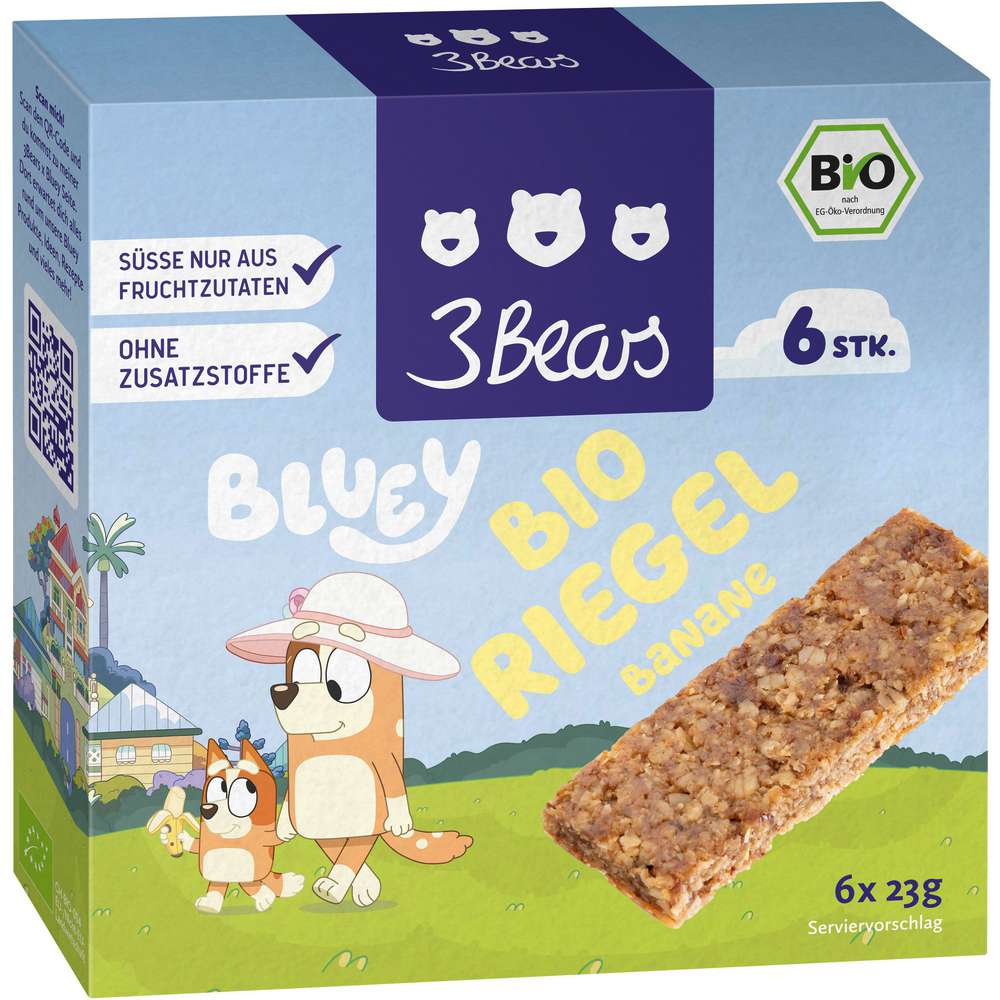 Produktabbildung 3Bears Bluey Bio Bananen Riegel