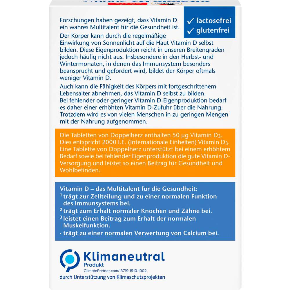 Produktabbildung Doppelherz Vitamin D3 2000IE aktiv