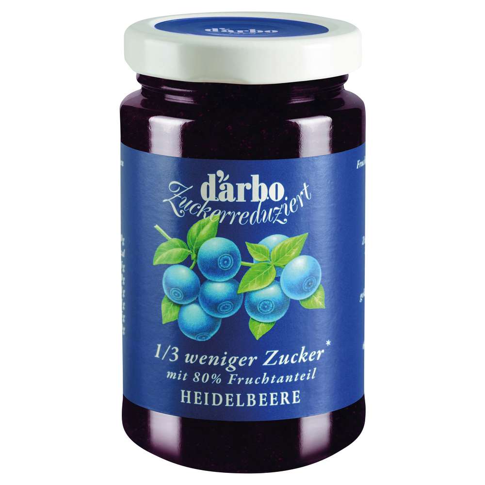 Produktabbildung Darbo Früchteaufstrich zuckerreduziert, Heidelbeere