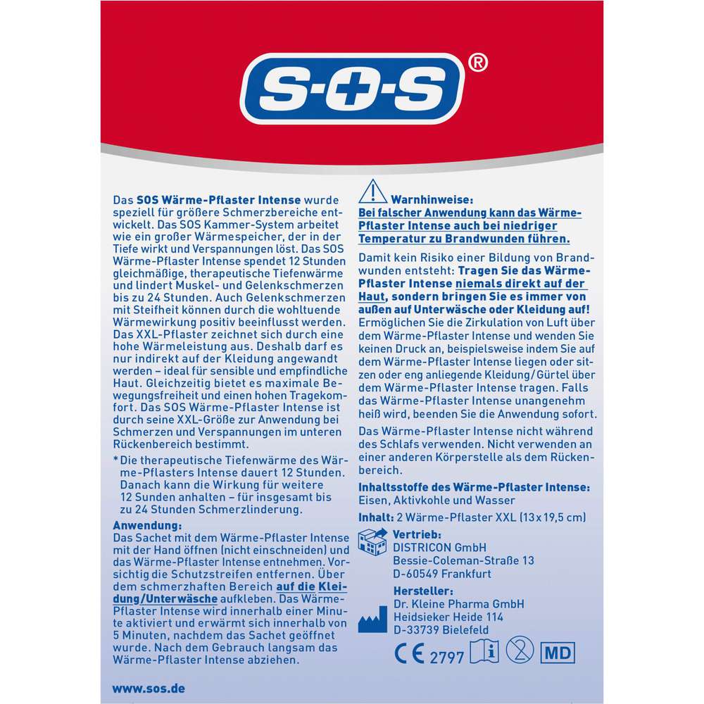 Produktabbildung SOS Wärme-Pflaster Intense,  2 Stück