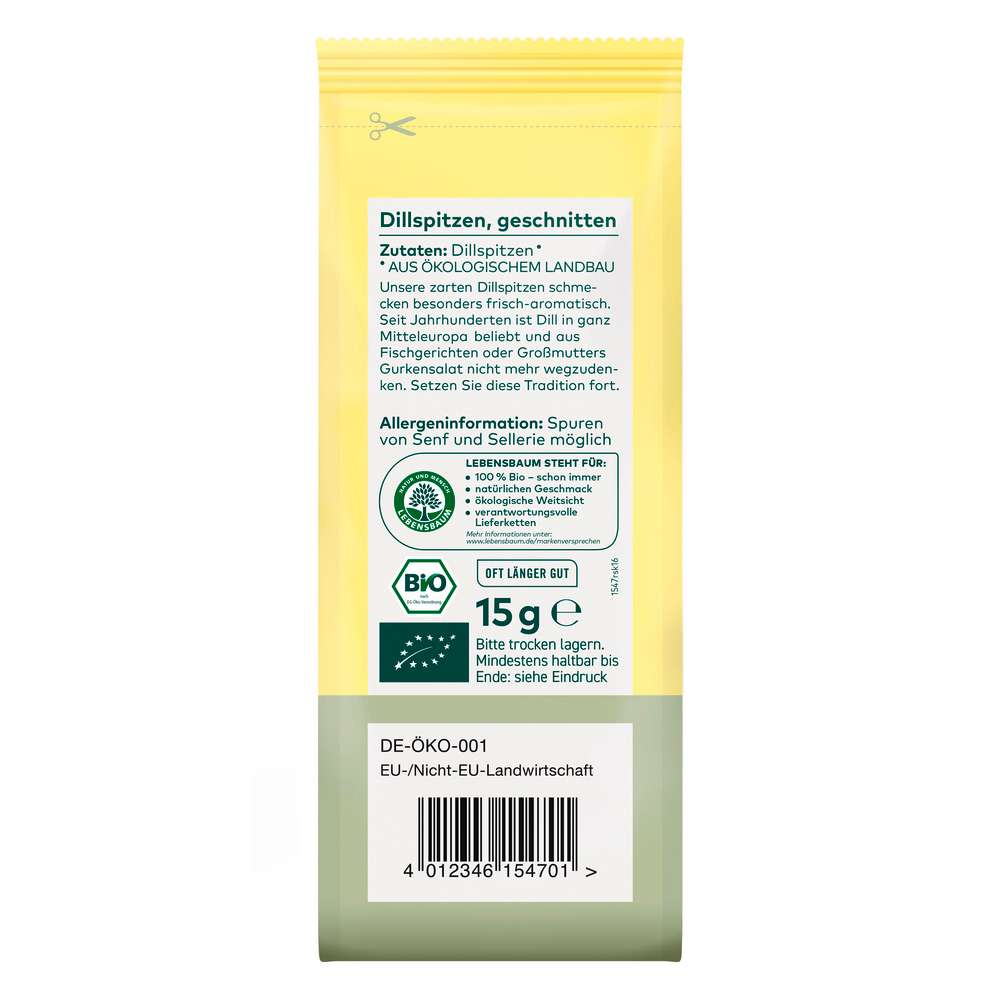 Produktabbildung Ulrich Walter Bio Dillspitzen, geschnitten und getrocknet
