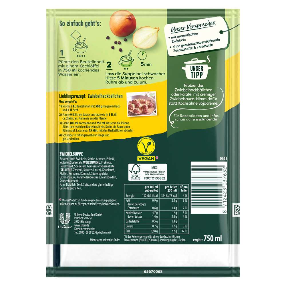 Produktabbildung Knorr Gewürzmischung Feinschmecker, Zwiebelsuppe
