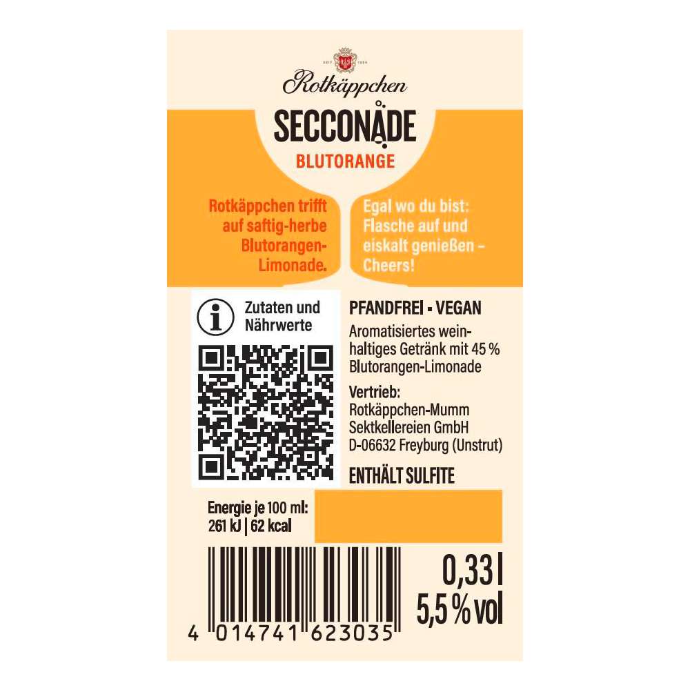 Produktabbildung Rotkäppchen Secconade Blutorange 5,5%