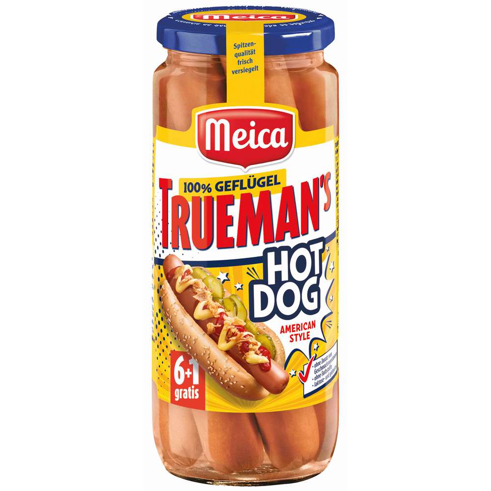 Produktabbildung Meica American Style Hot Dog Würstchen Trueman's, Geflügel