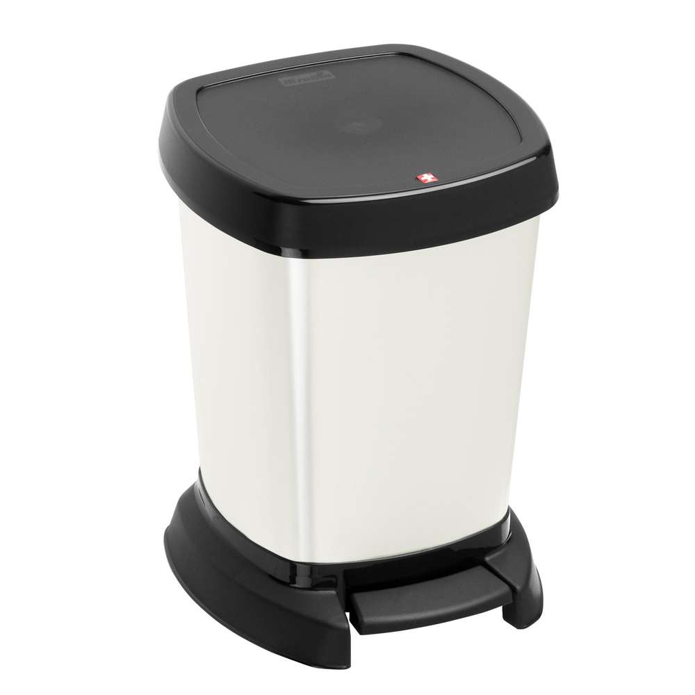 Produktabbildung Rotho Kosmetik Treteimer Paso 6 l schwarz/weiß