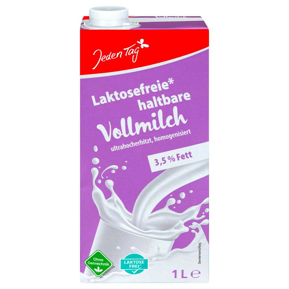 Produktabbildung Jeden Tag H-Vollmilch 3,5 % Fett, Laktosefrei
