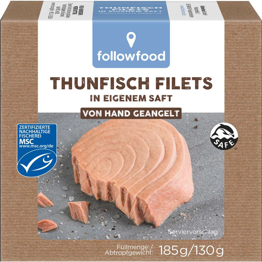Produktabbildung followfood MSC Thunfisch Filets, Natur