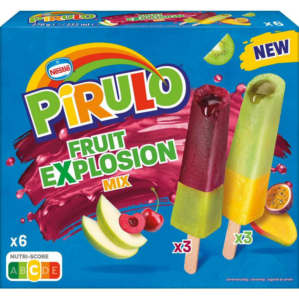 Produktabbildung Nestle Stiel-Eis Pirulo, Fruit Explosion Mix