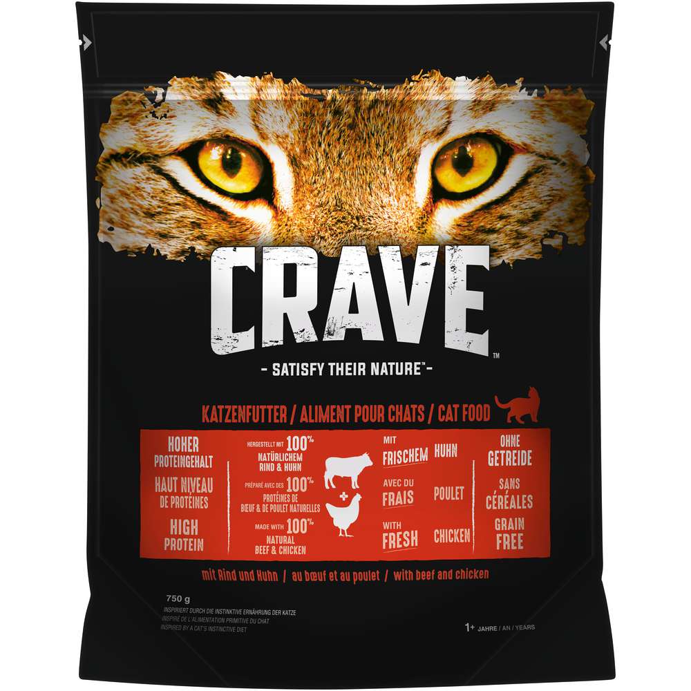 Produktabbildung Crave Katzen-Trockenfutter, Rind/Huhn