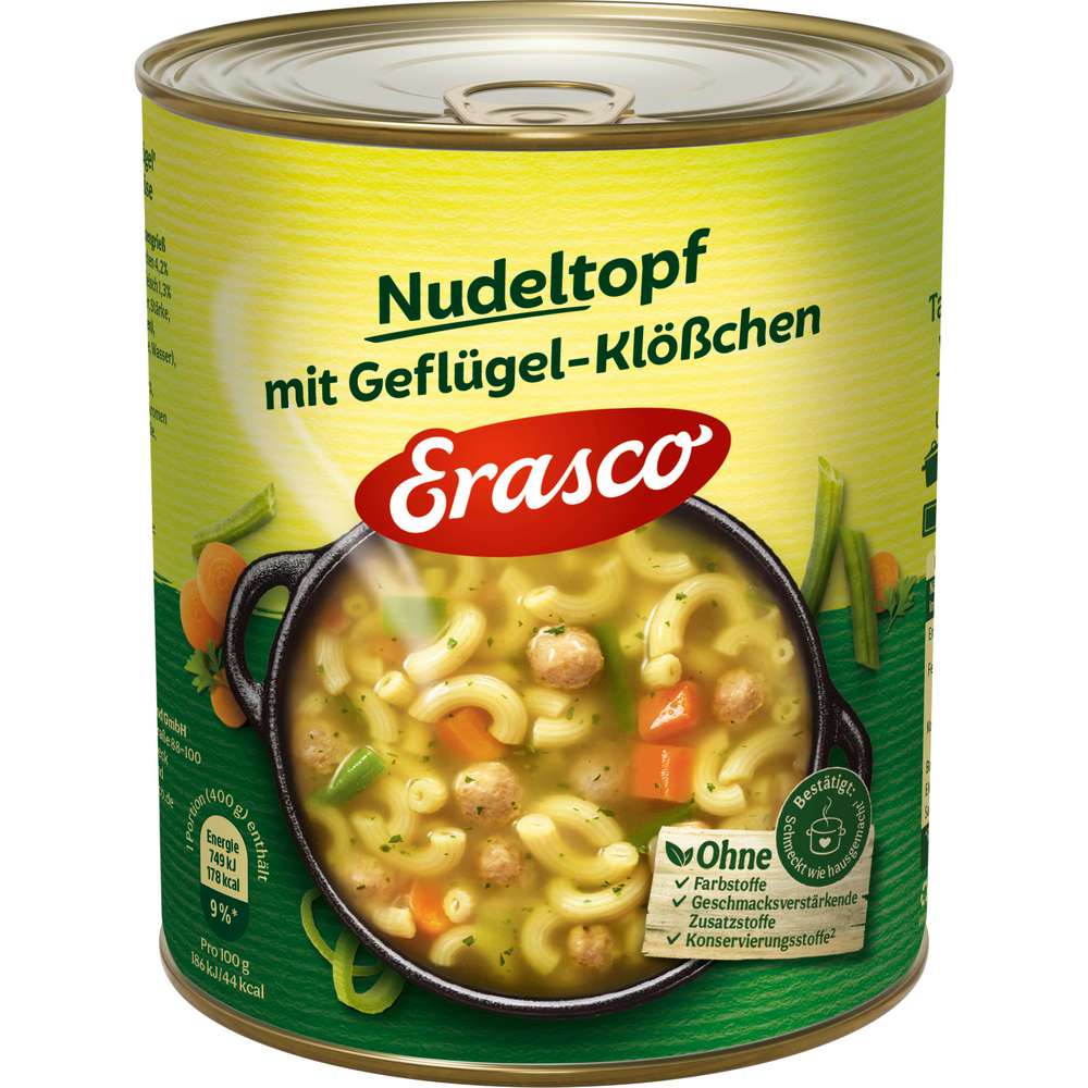 Produktabbildung Erasco Nudeltopf mit Geflügel-Klößchen