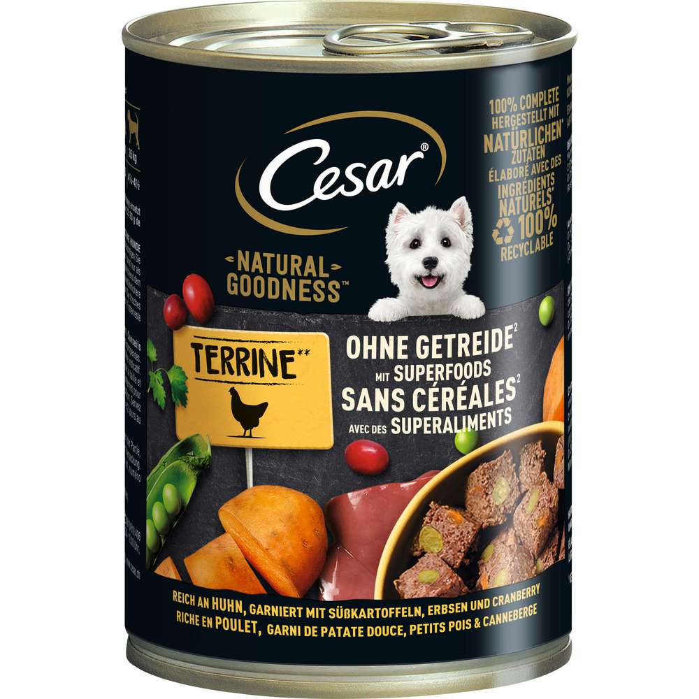 Produktabbildung Cesar Hunde-Nassfutter, Huhn/Süßkartoffel
