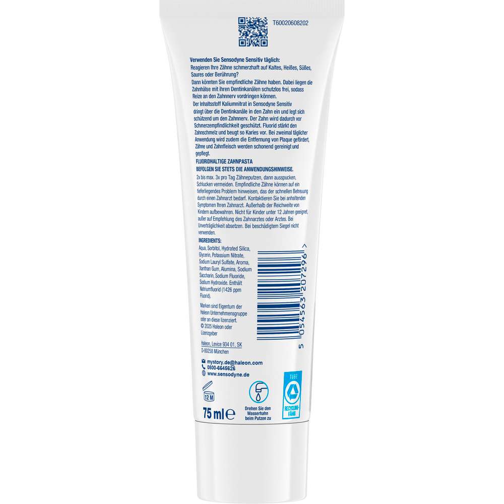 Produktabbildung Sensodyne Zahncreme Sensitiv Fluorid