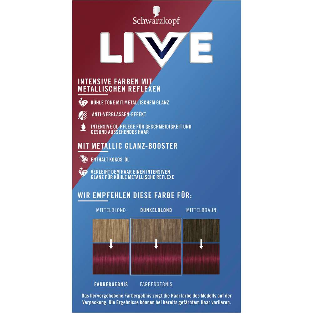Produktabbildung Schwarzkopf Live Urban Metallics, U68 Ruby Glaze