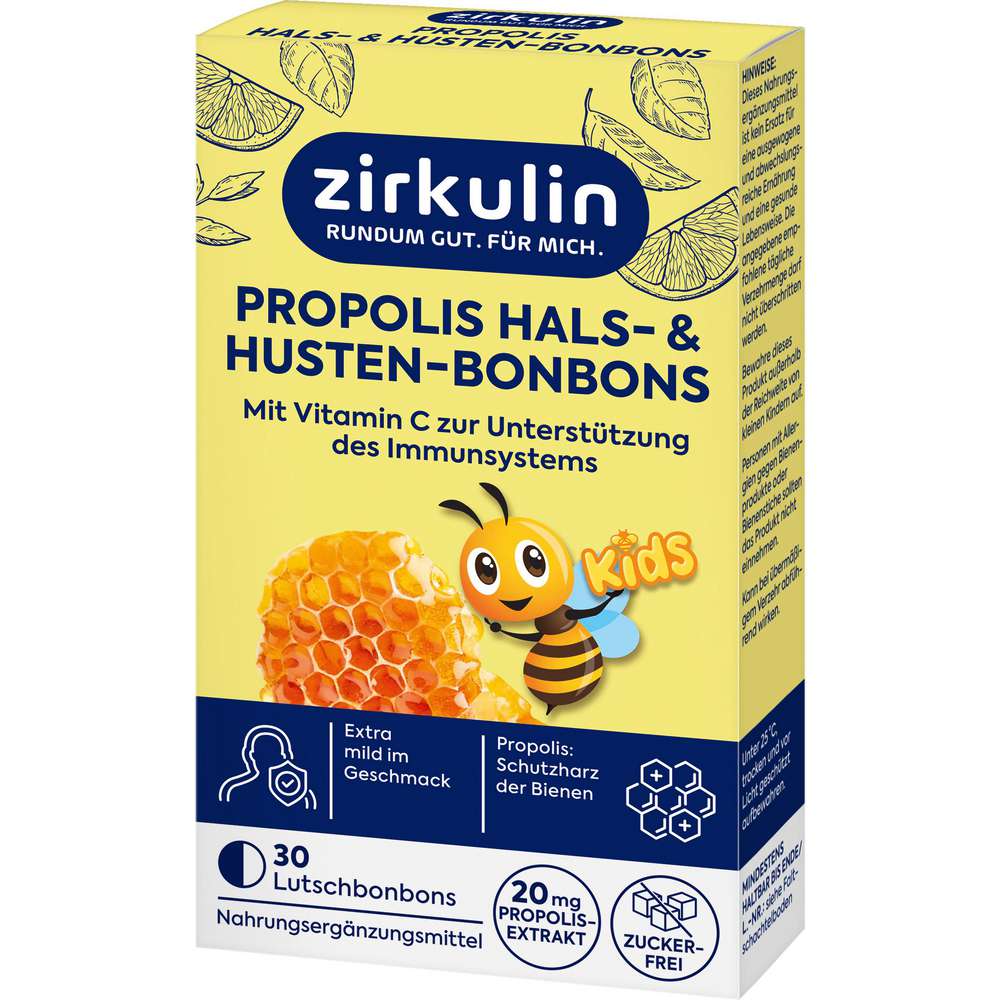 Produktabbildung Zirkulin Propolis Hals- und Hustenbonbons Kids