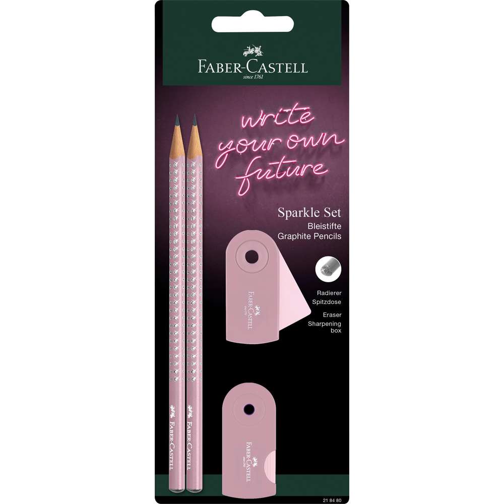 Produktabbildung Faber-Castell Schreibset Sparkle, rosa/grau