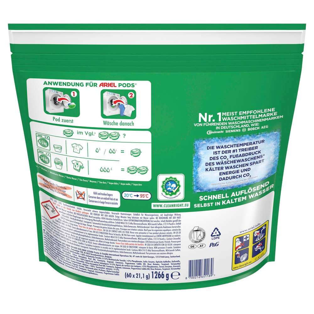 Produktabbildung Ariel Universal-Waschmittel Pods. All-in-1