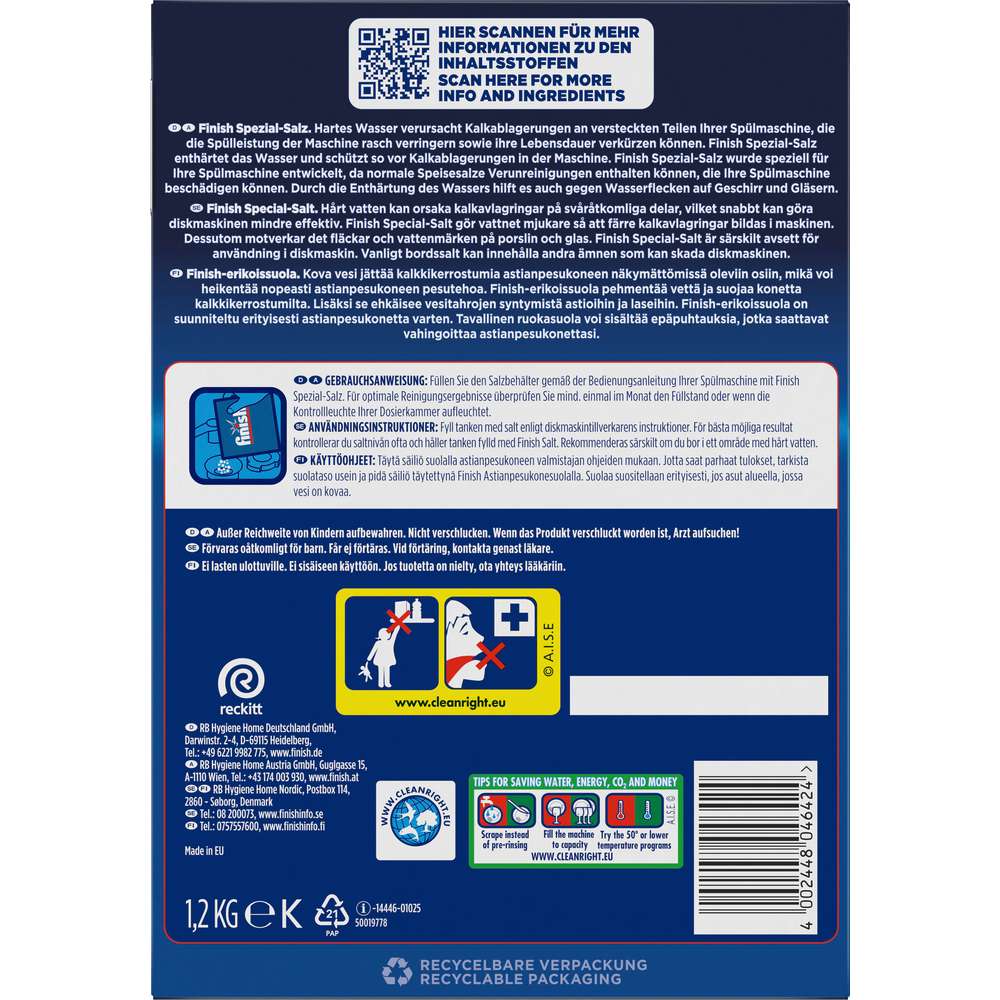 Produktabbildung Finish Spülmaschinen Salz, Regulär