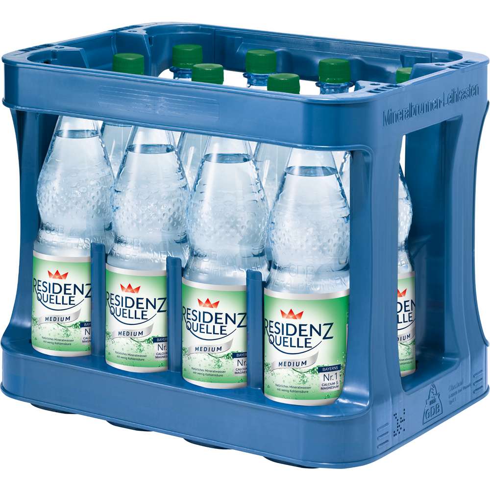 Produktabbildung Residenz Quelle Mineralwasser, Medium (12x 1,000 Liter)