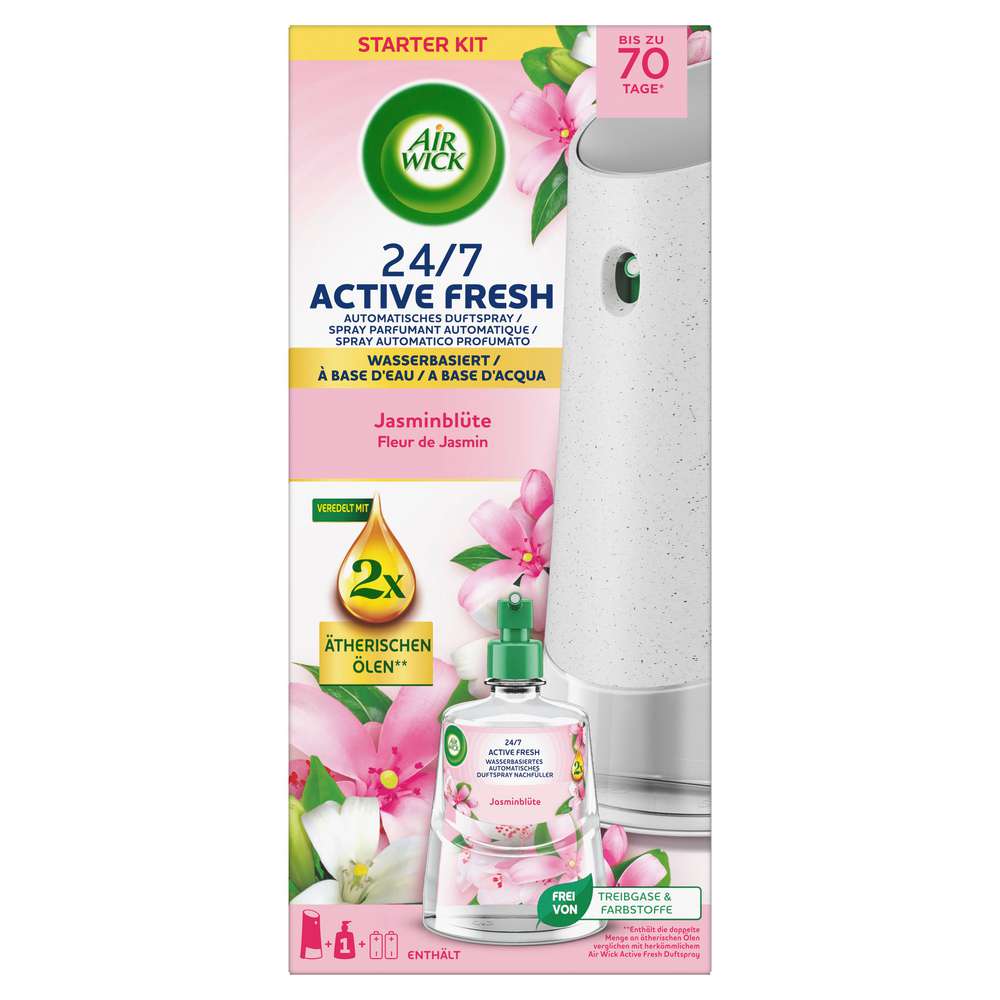 Produktabbildung Air Wick Duftspray 24/7 Active Fresh Starter-Set, Jasminblüte