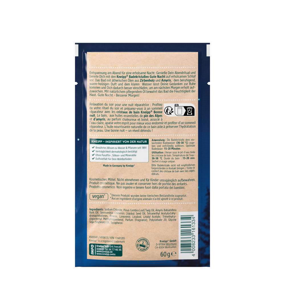 Produktabbildung Kneipp Baddekristalle, Gute Nacht, Zirbenholz & Amyris