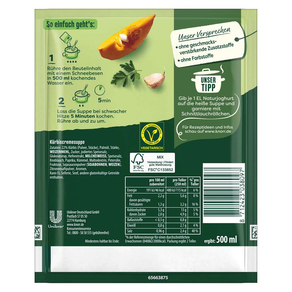 Produktabbildung Knorr Feinschmecker Kürbis-Cremesuppe