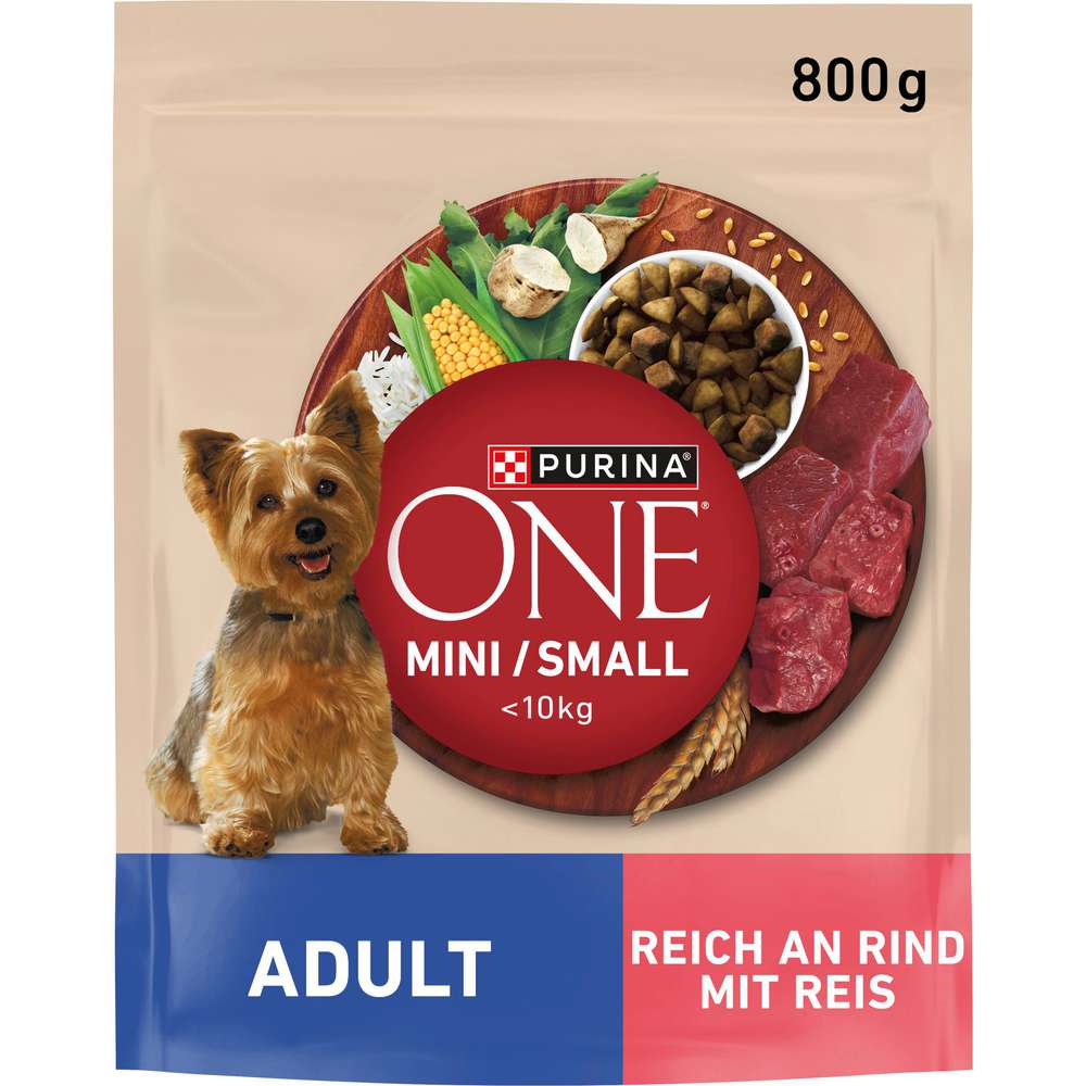 Produktabbildung Purina Hunde-Trockenfutter ONE Adult Mini, Rind/Reis