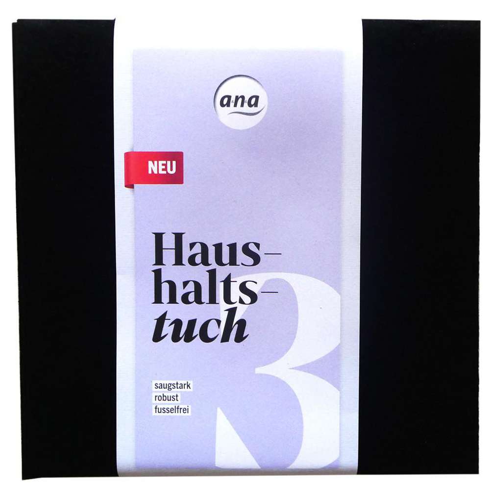 Produktabbildung a&n&a Haushaltstuch schwarz 3er, 38x38 cm