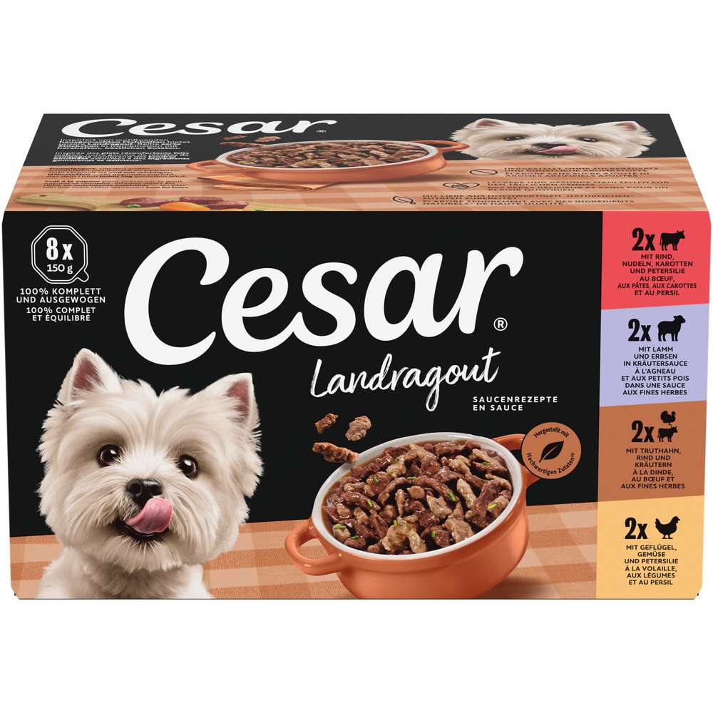 Produktabbildung Cesar Hunde-Nassfutter, Landragout Vielfalt Sauce