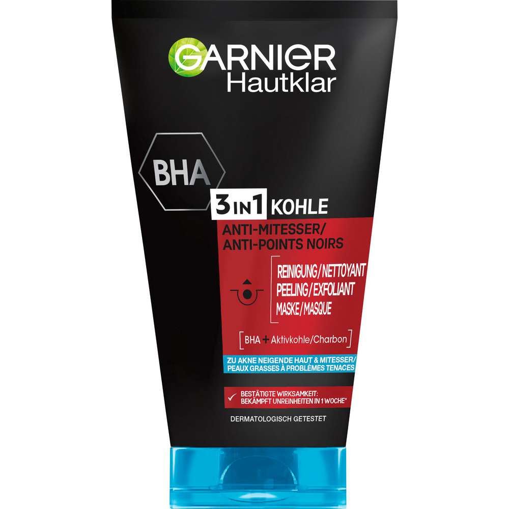 Produktabbildung Garnier Skin Active Waschgel Hautklar 3 in 1 Anti Mitesser Kohle