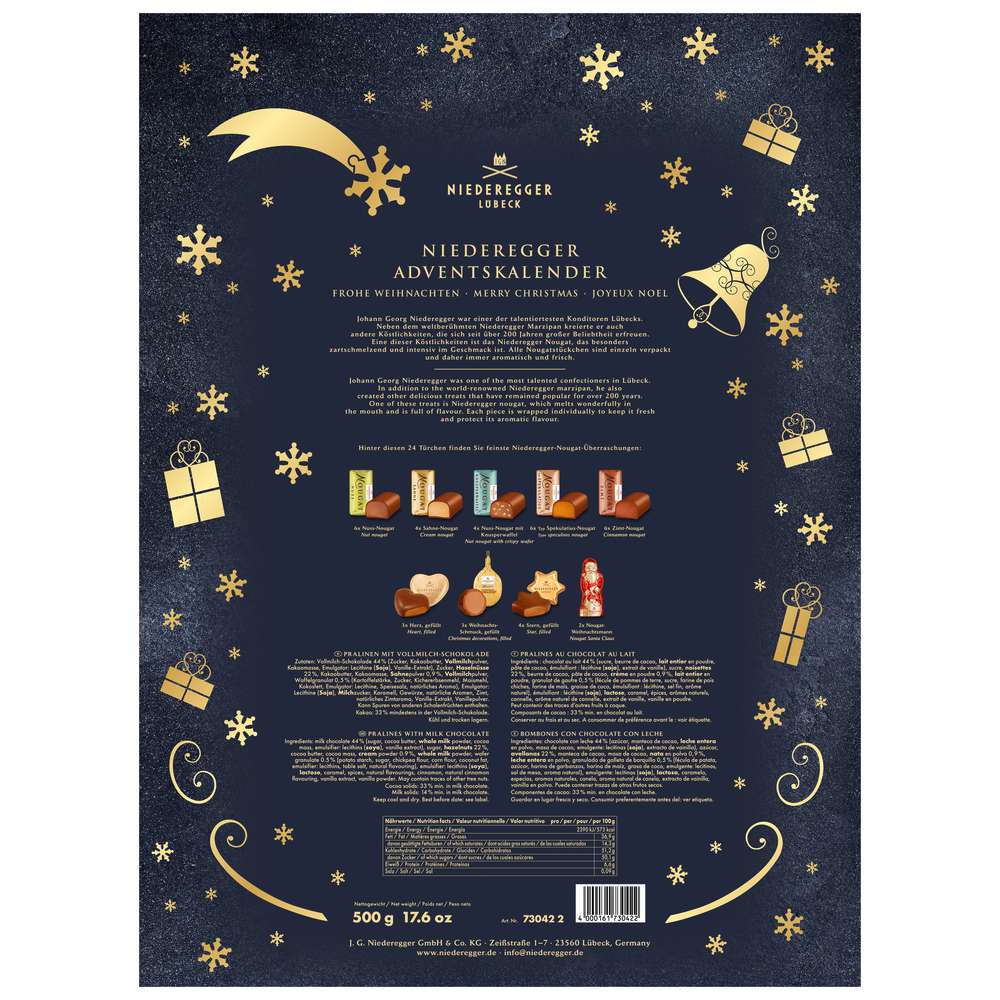 Produktabbildung Niederegger Adventskalender Nougat
