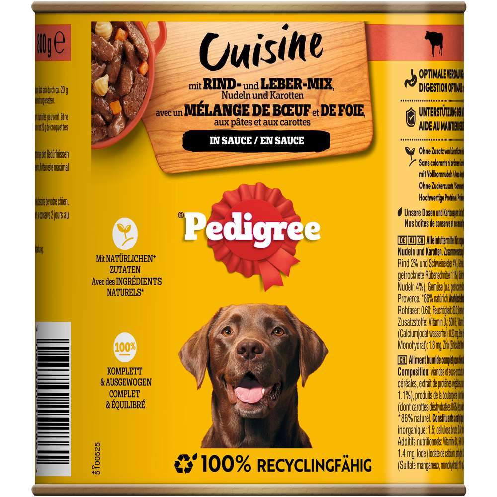 Produktabbildung Pedigree Hunde-Nassfutter, Rind/Nudeln/Karotte