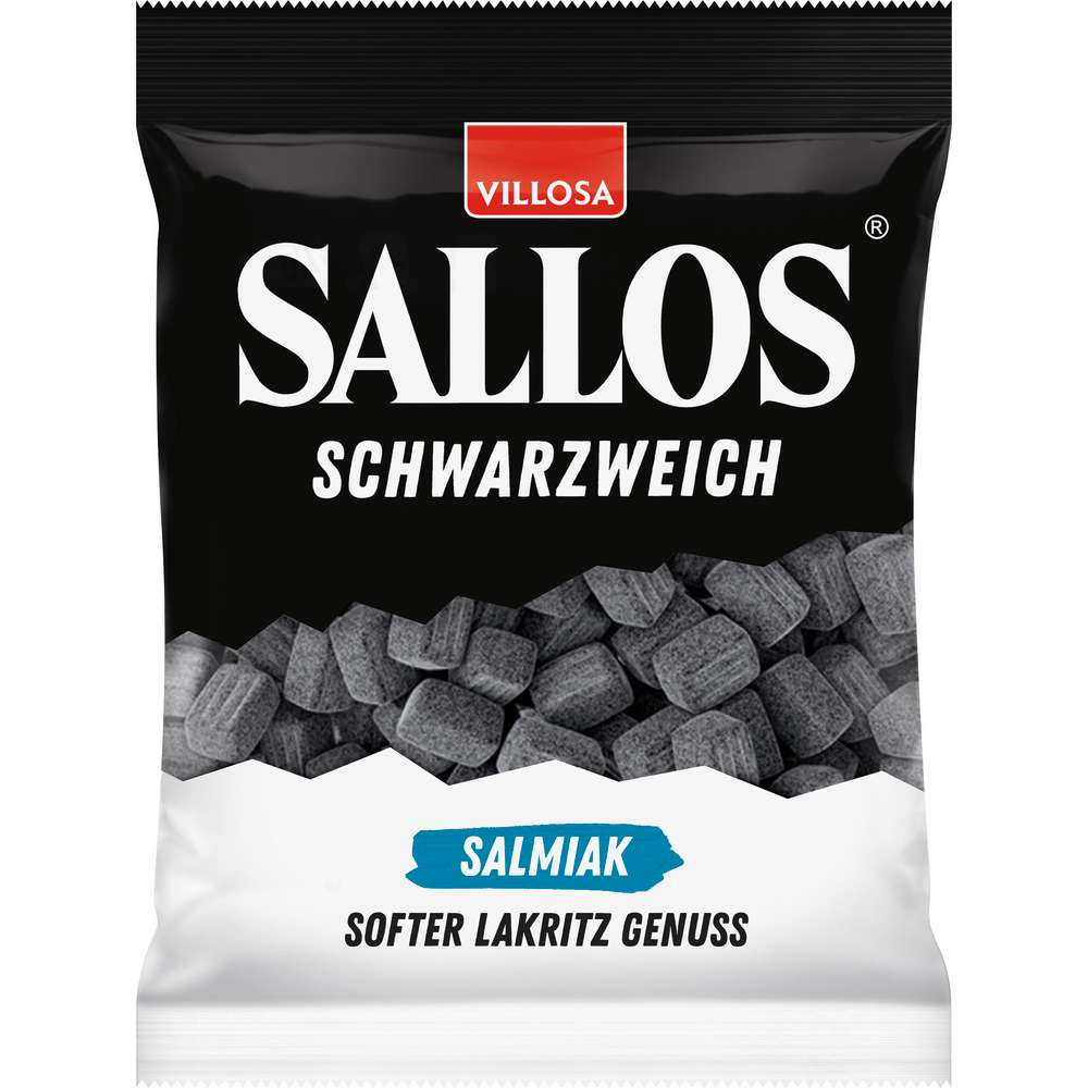 Produktabbildung Sallos Lakritz Bonbons Schwarzweich, salmiak