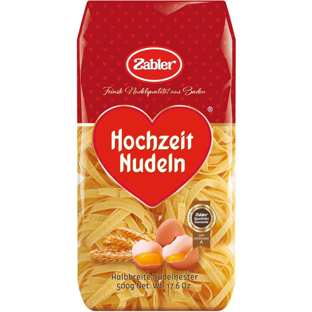 Produktabbildung Zabler Hochzeit Nudeln Halbbreite Nudelnester