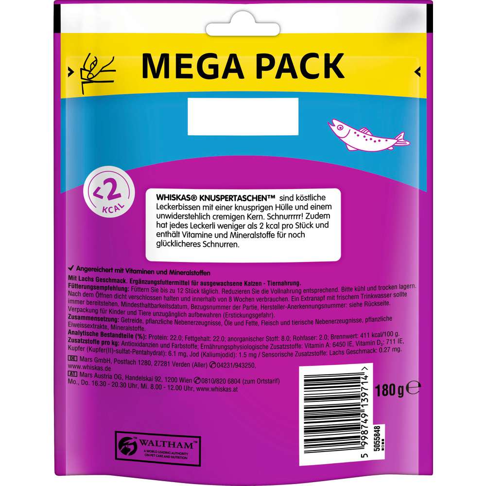 Produktabbildung Whiskas Katzen-Snack Knuspertaschen, Lachs