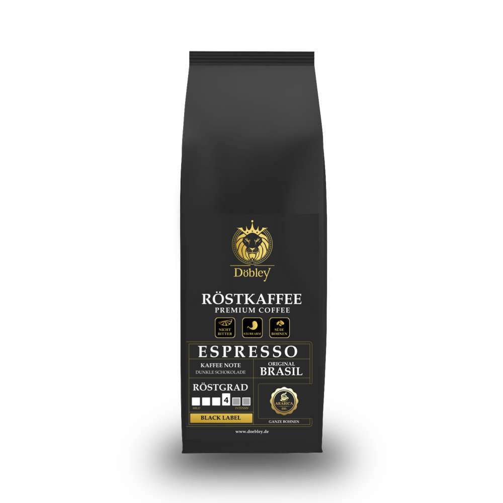 Produktabbildung Döbley Espresso Black Label Brasil, ganze Bohnen