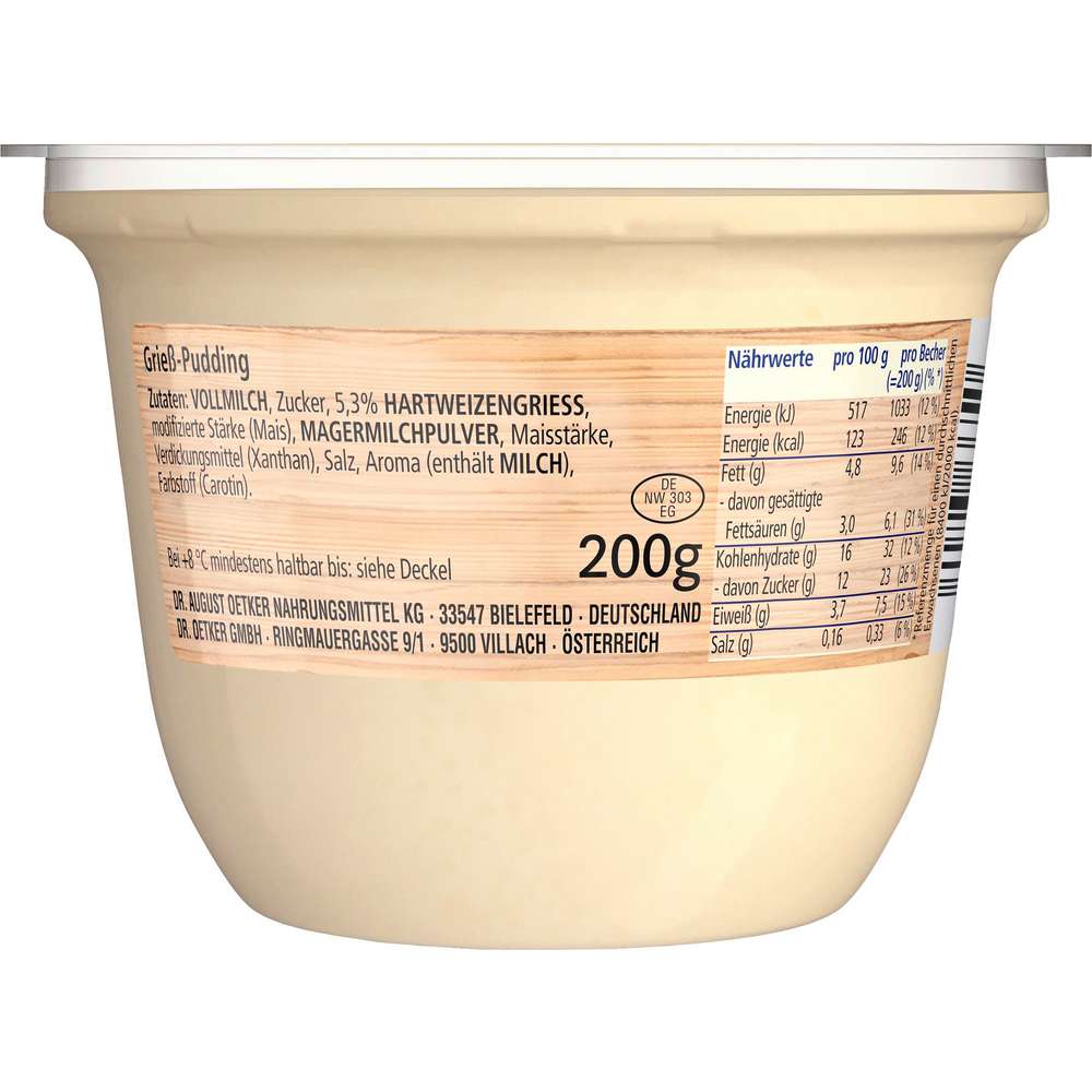 Produktabbildung Dr. Oetker Grieß Pudding Natur