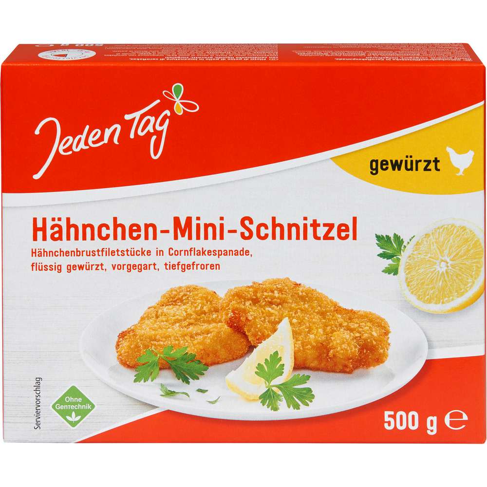 Produktabbildung Jeden Tag Hähnchen Mini-Schnitzel, tiefgekühlt